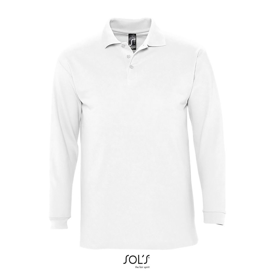 Polo Manga Larga Para Hombre SOL'S WINTER II BLANCO
