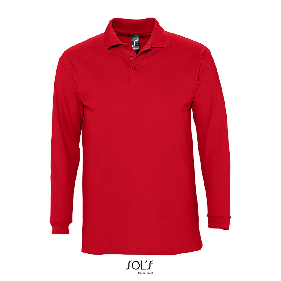 Polo Manga Larga Para Hombre SOL'S WINTER II ROJO
