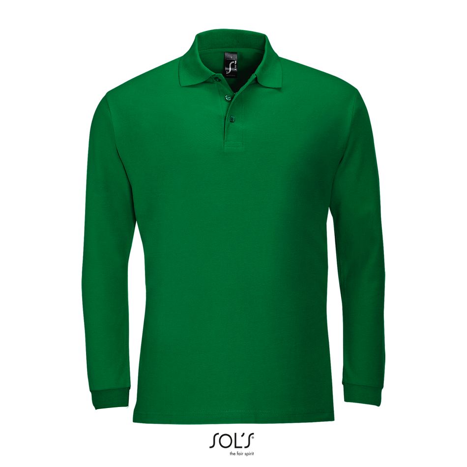 Polo Manga Larga Para Hombre SOL'S WINTER II VERDE PRADERA
