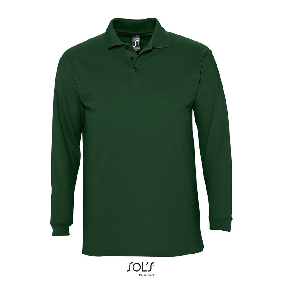 Polo Manga Larga Para Hombre SOL'S WINTER II VERDE GOLF