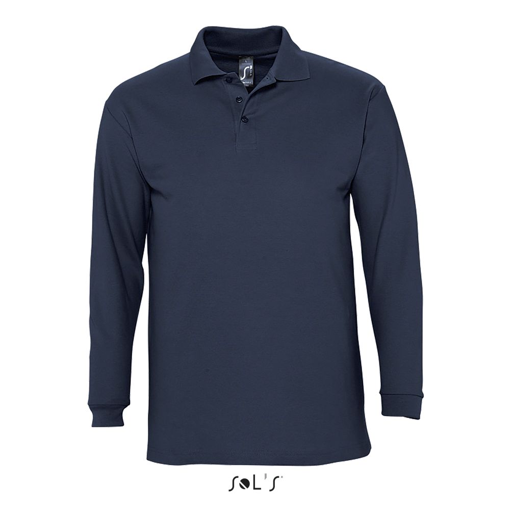Polo Manga Larga Para Hombre SOL'S WINTER II AZUL MARINO