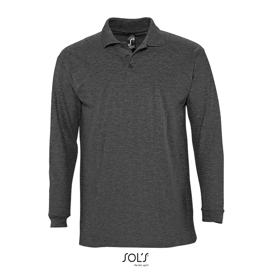 Polo Manga Larga Para Hombre SOL'S WINTER II Antracita mezcla