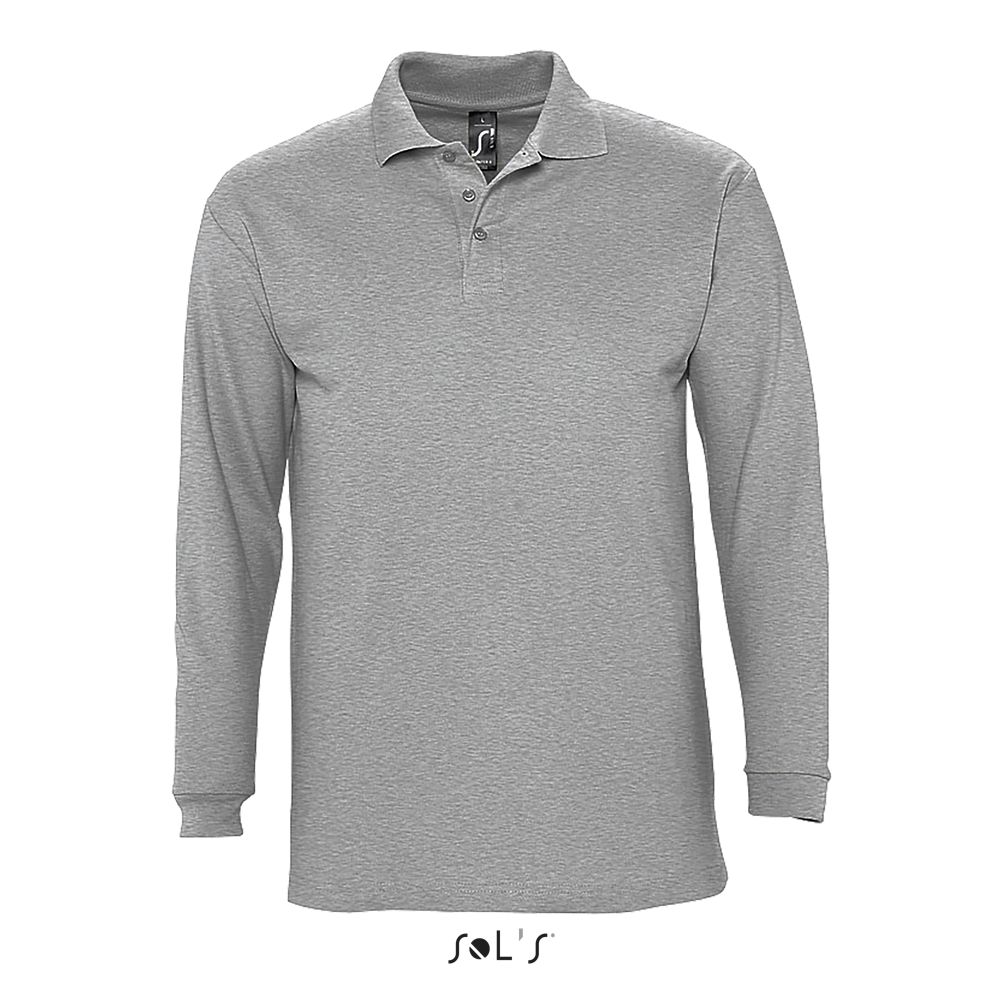 Polo Manga Larga Para Hombre SOL'S WINTER II GRIS MEZCLA