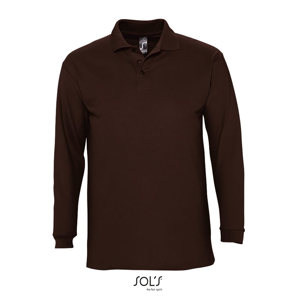 Polo Manga Larga Para Hombre SOL'S WINTER II CHOCOLATE