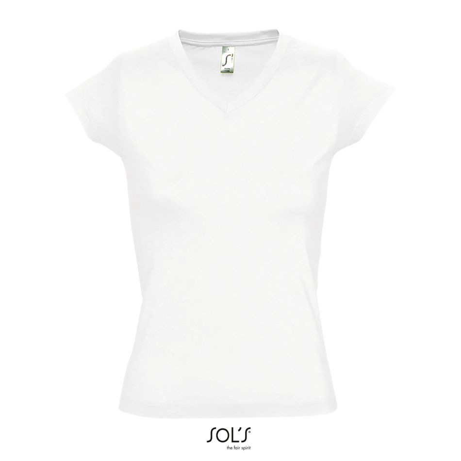 Camiseta Mujer Cuello Pico SOL'S MOON BLANCO