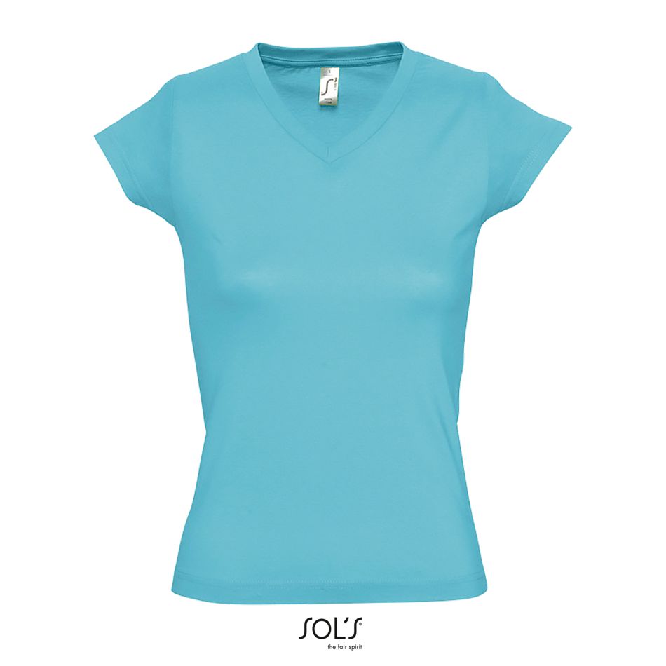 Camiseta Mujer Cuello Pico SOL'S MOON AZUL ATOLÓN