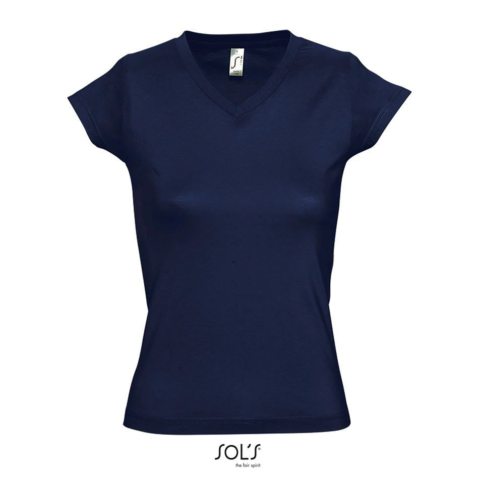 Camiseta Mujer Cuello Pico SOL'S MOON FRENCH MARINO