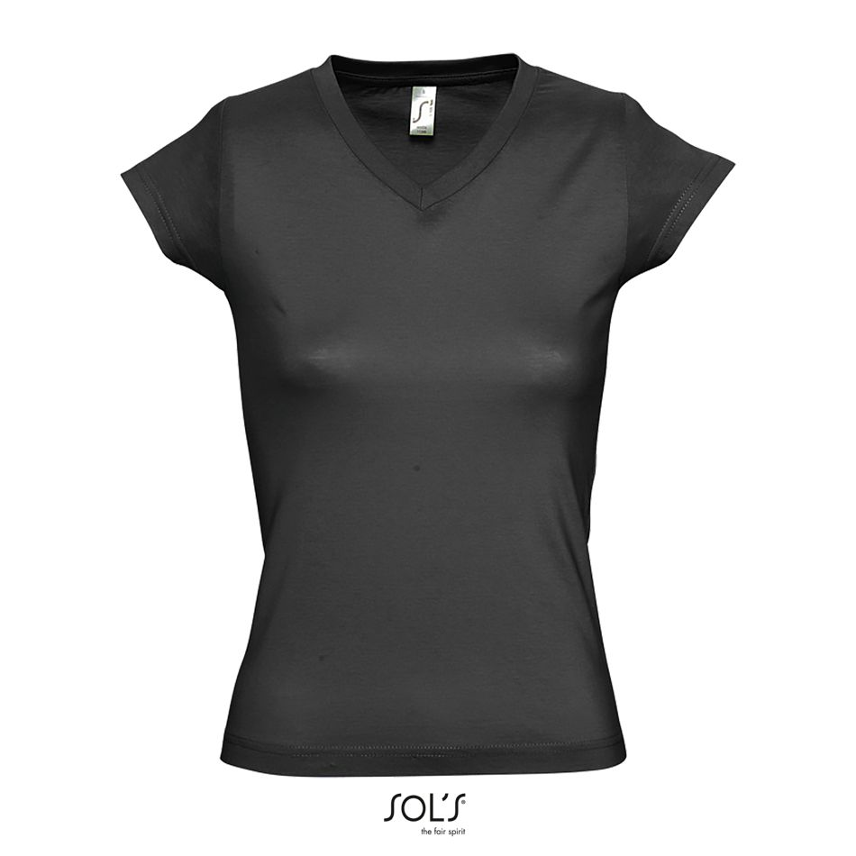 Camiseta Mujer Cuello Pico SOL'S MOON GRIS OSCURO