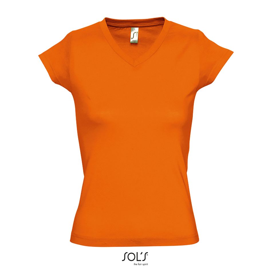 Camiseta Mujer Cuello Pico SOL'S MOON NARANJA