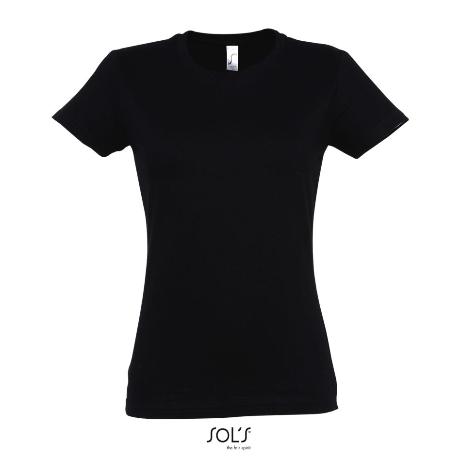 Camiseta Mujer Cuello Redondo SOL'S Imperial WOMEN NEGRO PROFUNDO