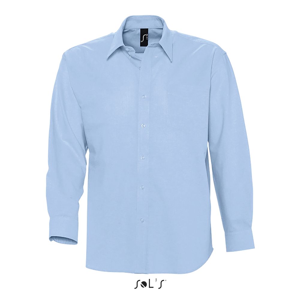 Camisa Hombre Oxford Manga Larga SOL'S BOSTON AZUL CIELO