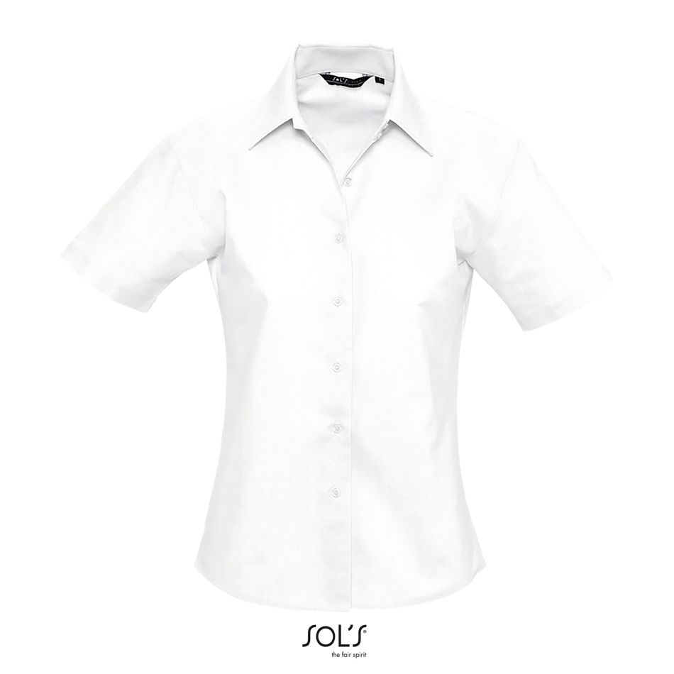 Camisa Oxford Mujer Manga Corta SOL'S ELITE BLANCO