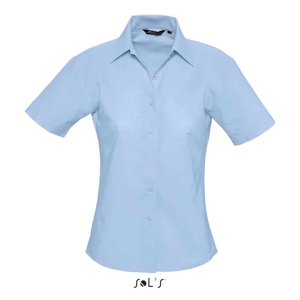Camisa Oxford Mujer Manga Corta SOL'S ELITE AZUL CIELO