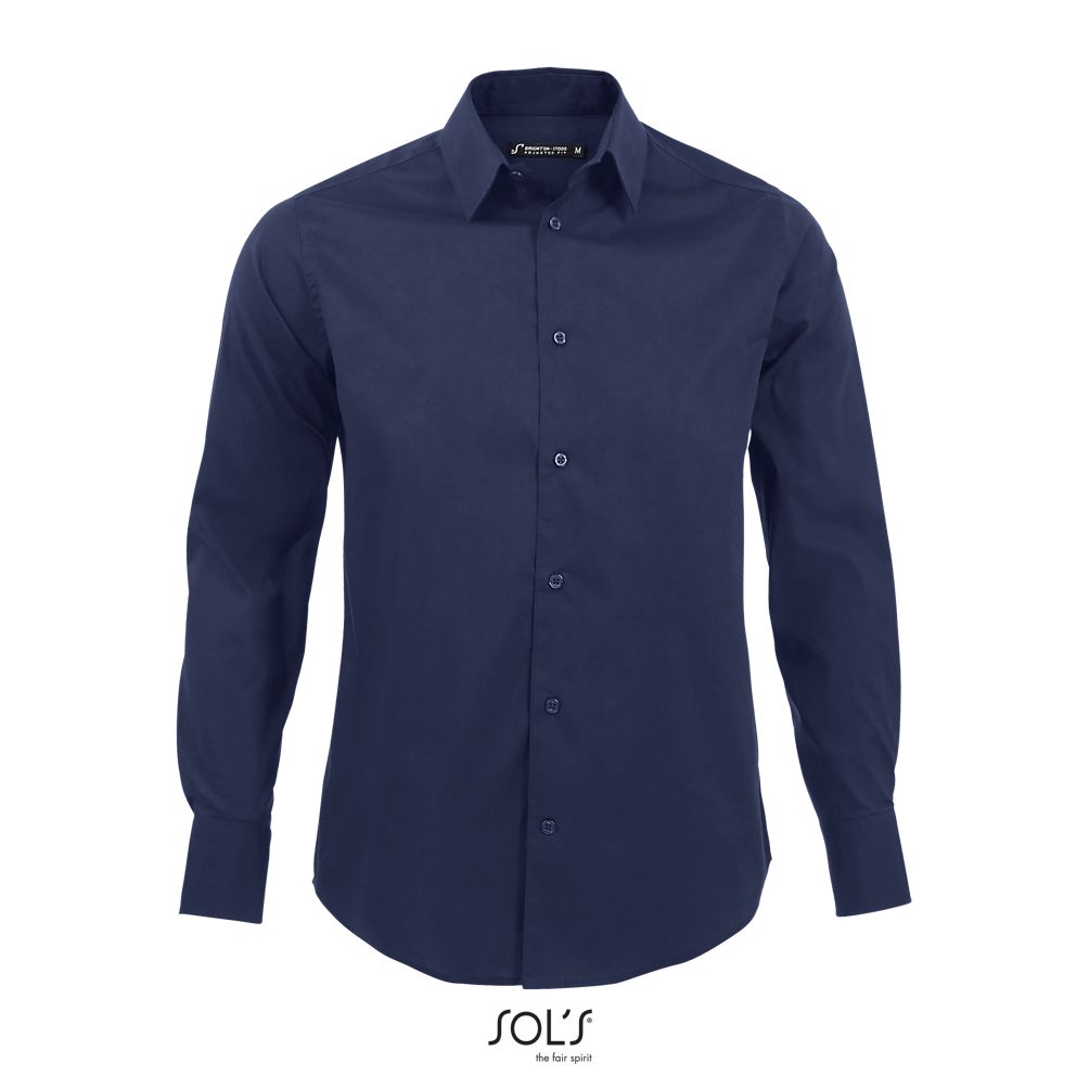 Camisa Hombre Strech Manga Larga SOL'S BRIGHTON Azul oscuro