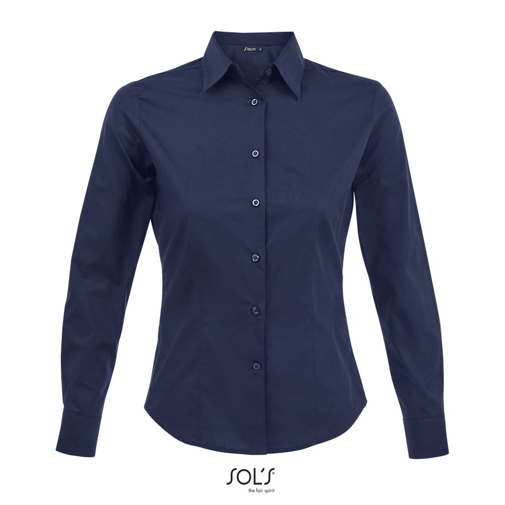Camisa Stretch Mujer Manga Larga SOL'S EDEN Azul oscuro