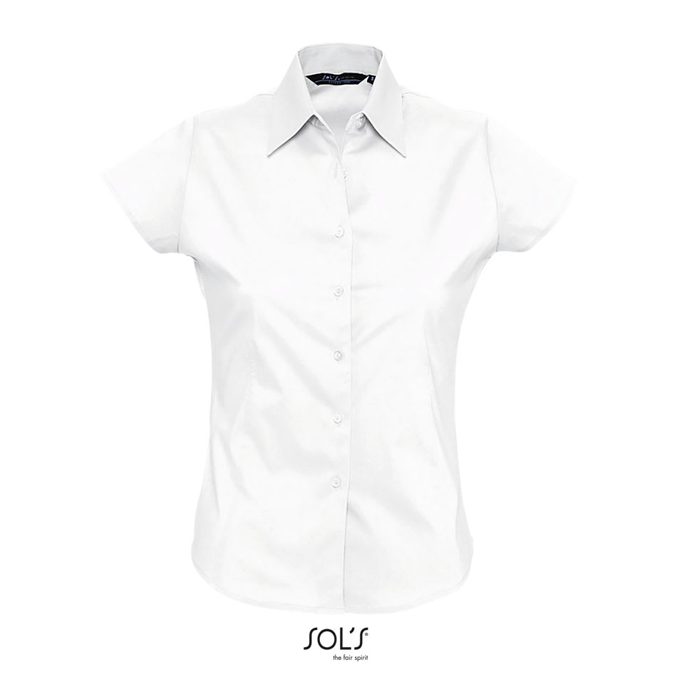 Camisa Strech Mujer Manga Corta SOL'S EXCESS BLANCO