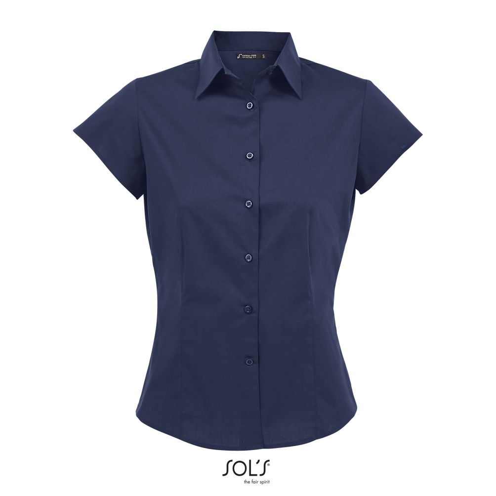 Camisa Strech Mujer Manga Corta SOL'S EXCESS Azul oscuro