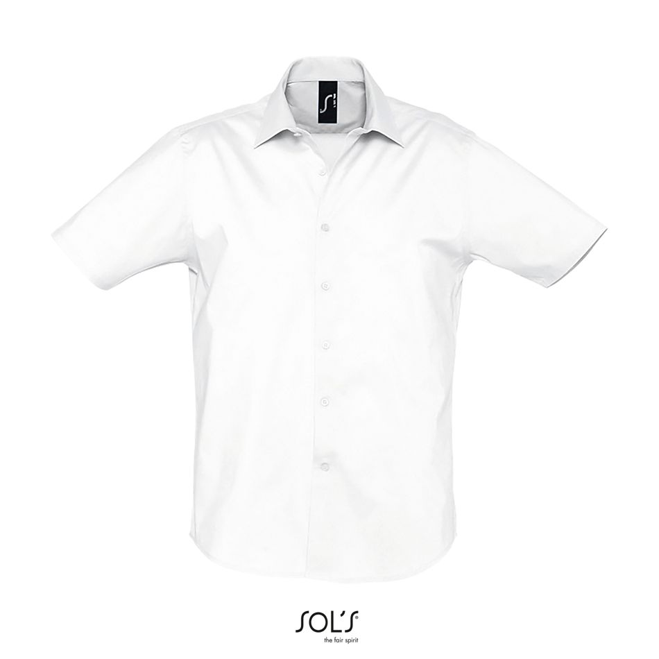 Camisa Strech Hombre Manga Corta SOL'S BROADWAY BLANCO
