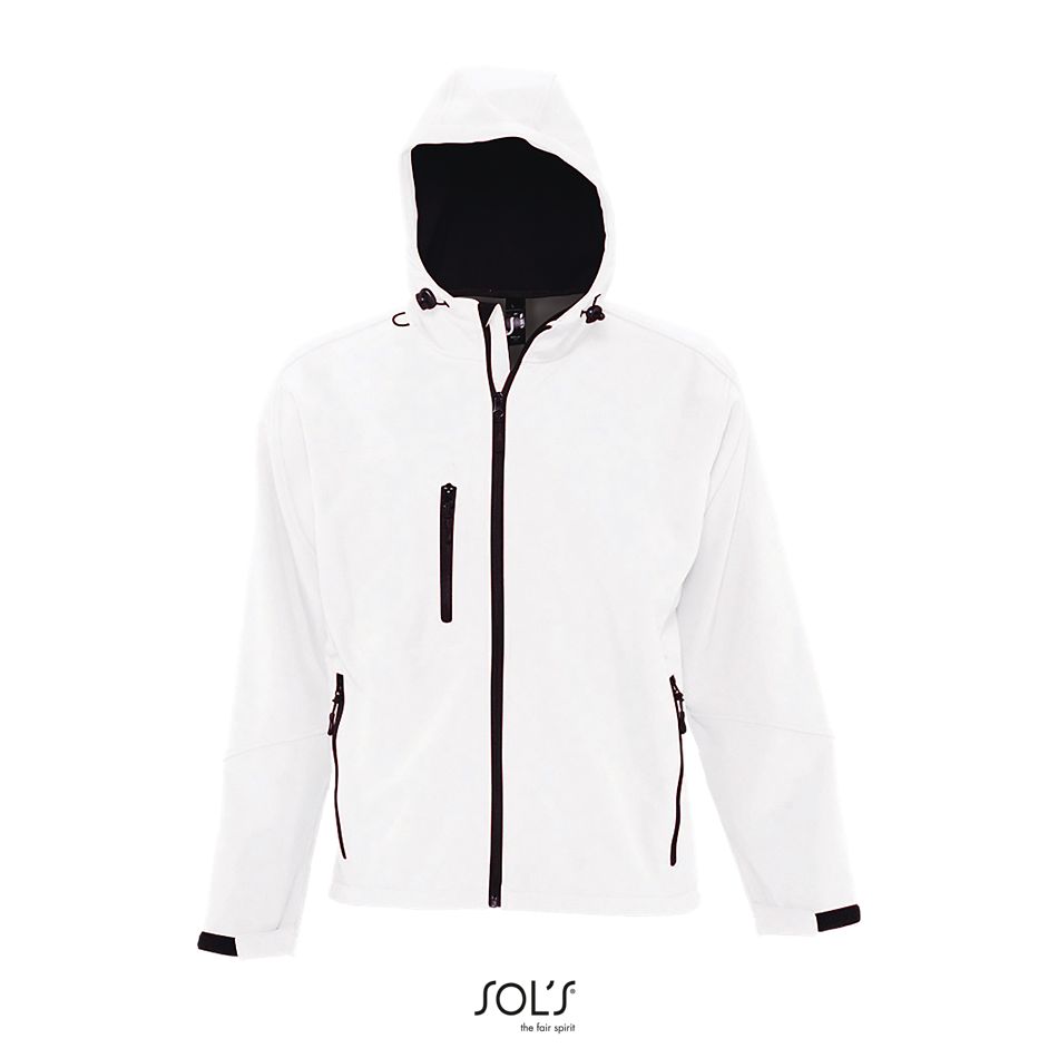 Softshell Con Capucha Para Hombre SOL'S REPLAY MEN BLANCO