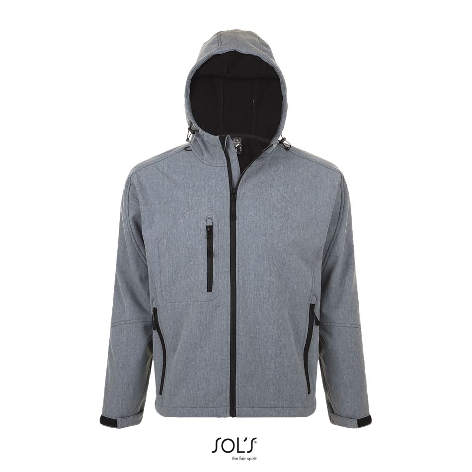 Softshell Con Capucha Para Hombre SOL'S REPLAY MEN GRIS MEZCLA