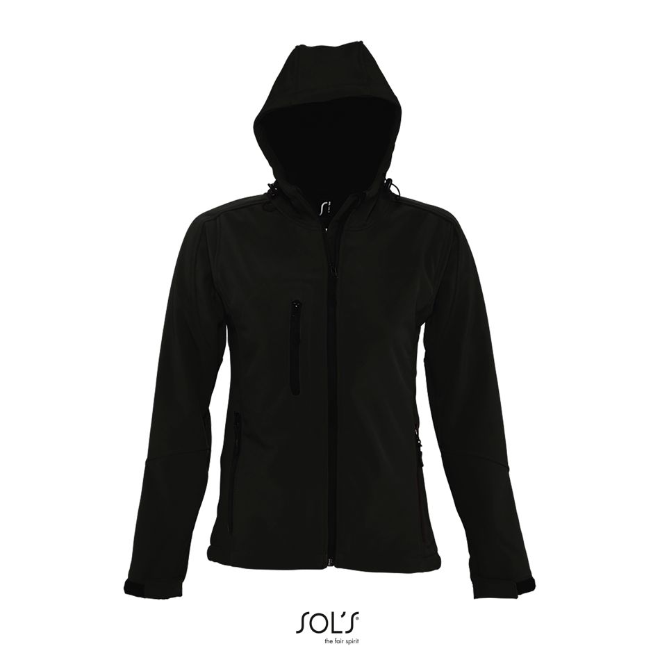 Softshell Con Capucha Para Mujer SOL'S REPLAY WOMEN NEGRO