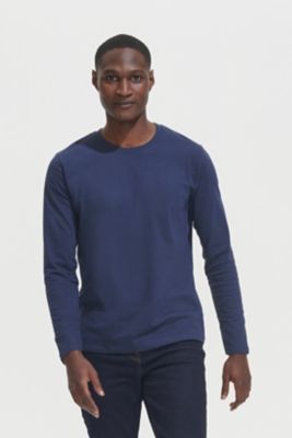 Mens blue long sleeve t shirt best sale