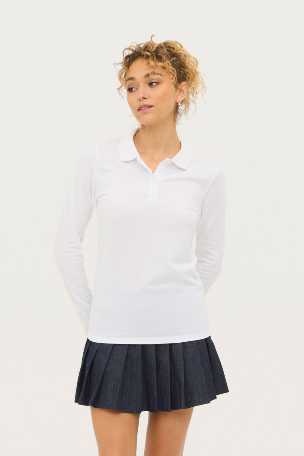 Polo piqué de manga larga para mujer Perfect Lsl
