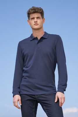 long sleeve pique polo