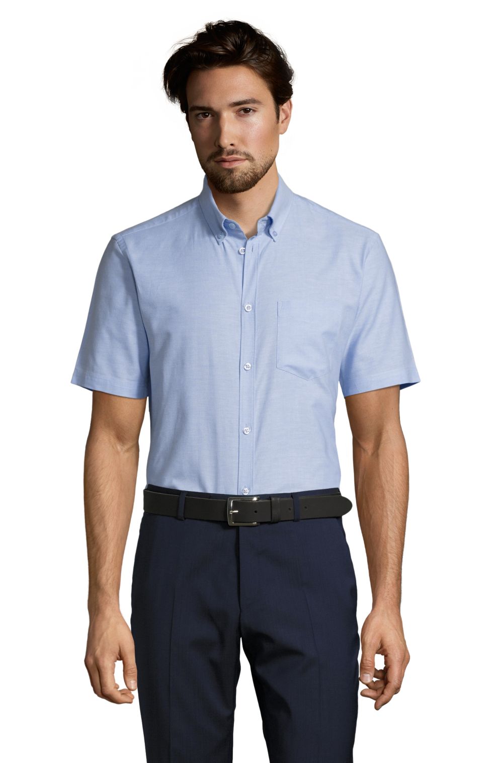 Camisa de oxford de hombre de manga corta Brisbane Fit