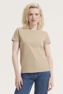 Camiseta de mujer blanca con rayas rojas Miles Women - Sol's