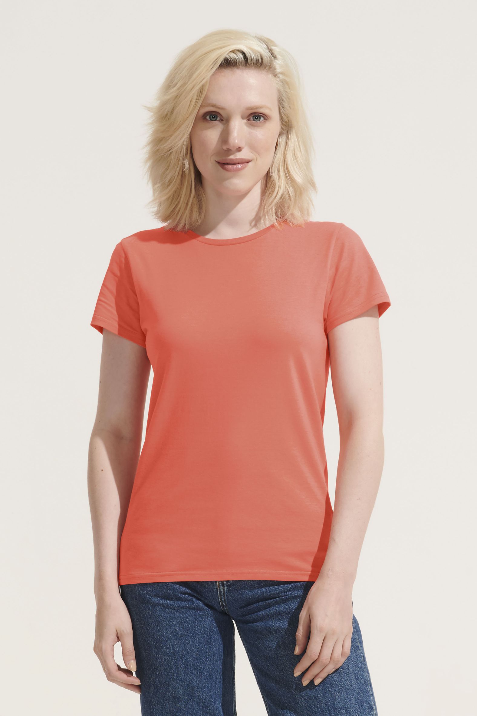  Sols Camiseta Mujer Ajustada De Punto Liso Y Cuello Redondo SOL'S CRUSADER WOMEN