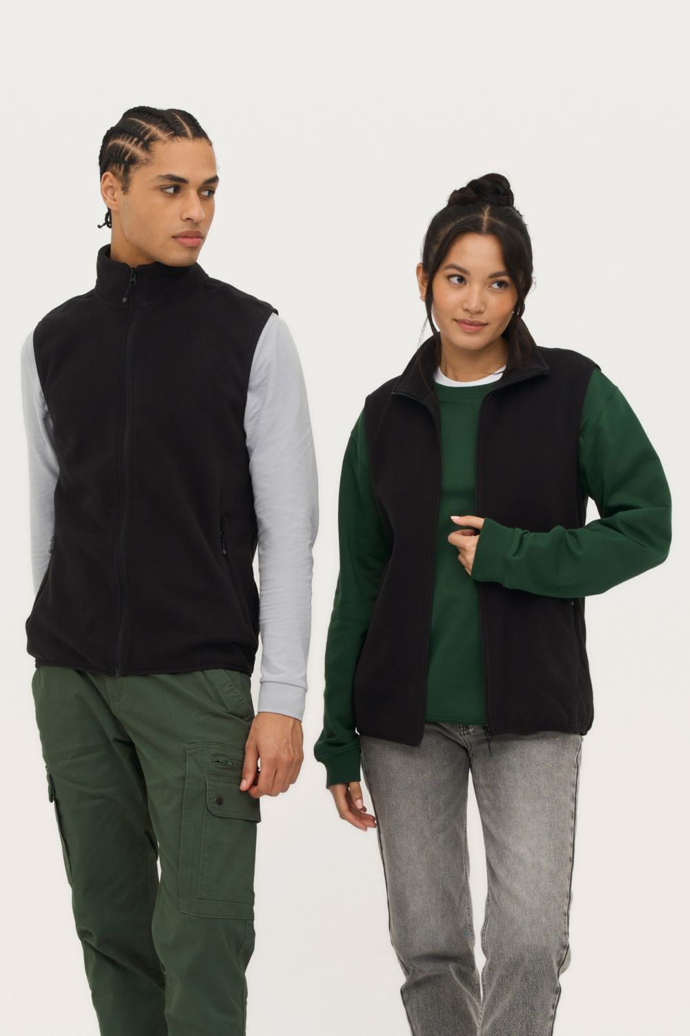 Chaleco de microfibra unisex con cremallera Factor Bw