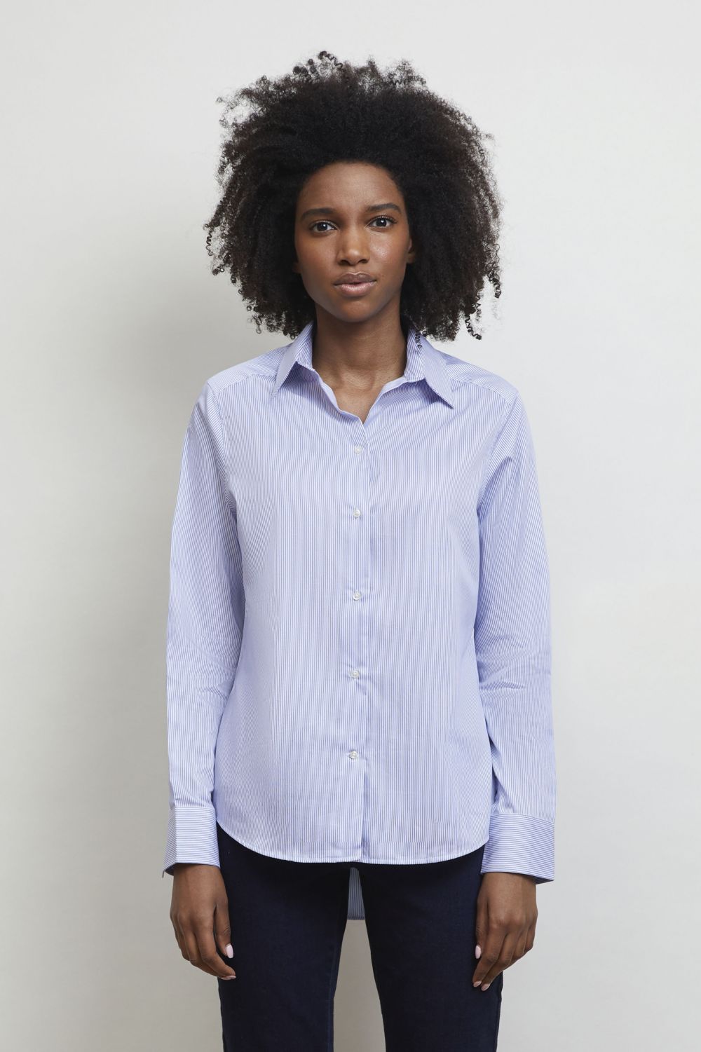 Camisa de rayas de fácil cuidado para mujer Baptiste