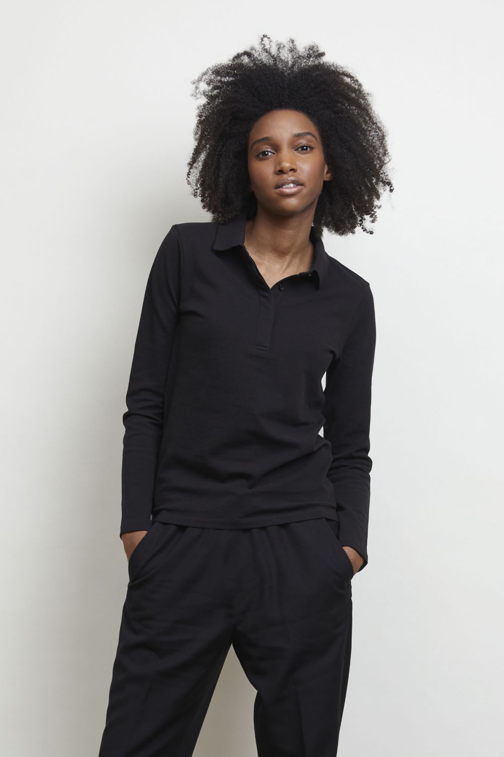 Polo manga larga con tapeta oculta para mujer Owen Lsl