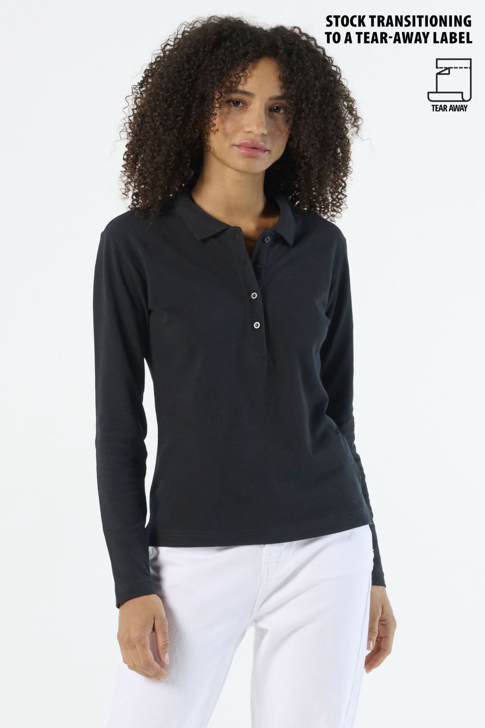 Polo manga larga para mujer Podium