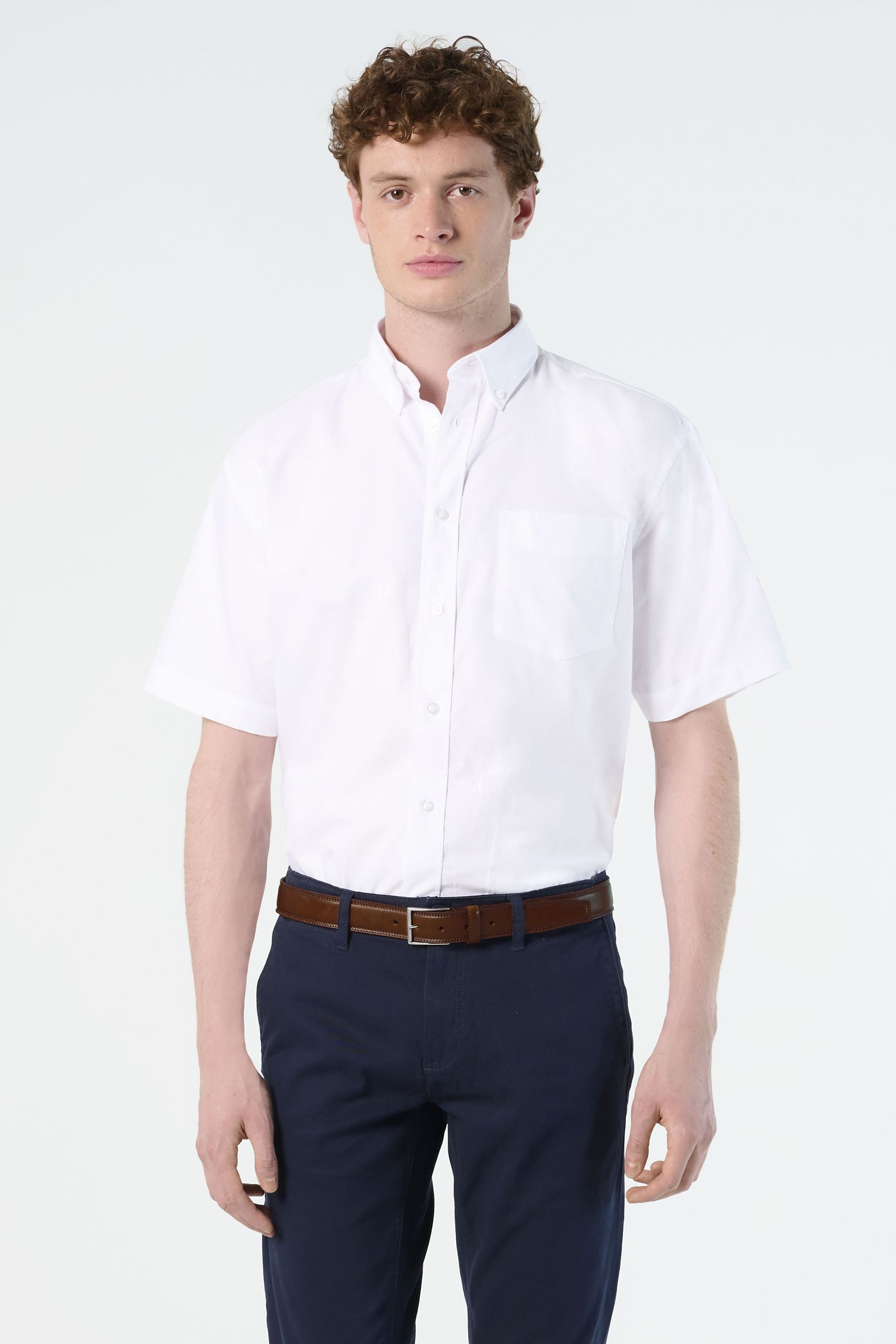 BRISBANE - Camisa Oxford Hombre Manga Corta
