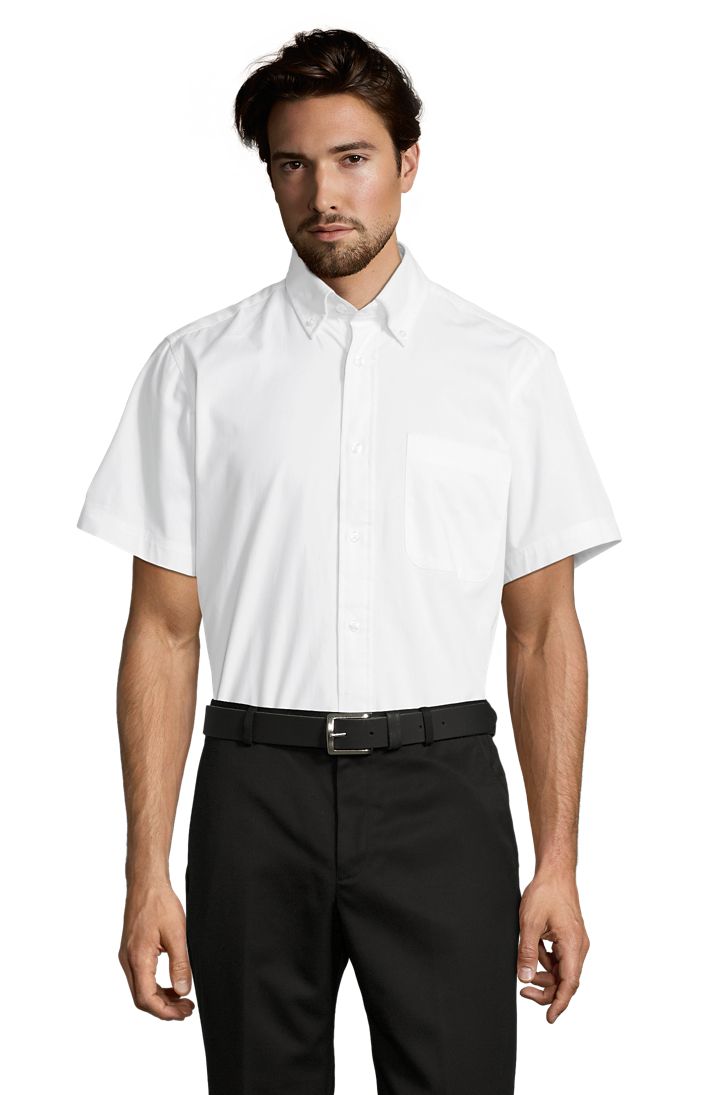 BROOKLYN - Camisa Hombre Algodón Twill Manga Corta