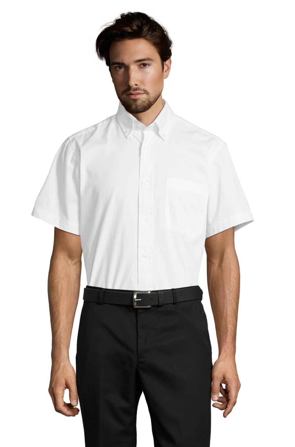 Camisa hombre algodón twill manga corta Brooklyn