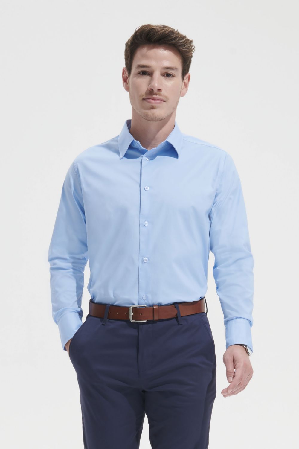 Camisa strech manga larga para hombre Brighton