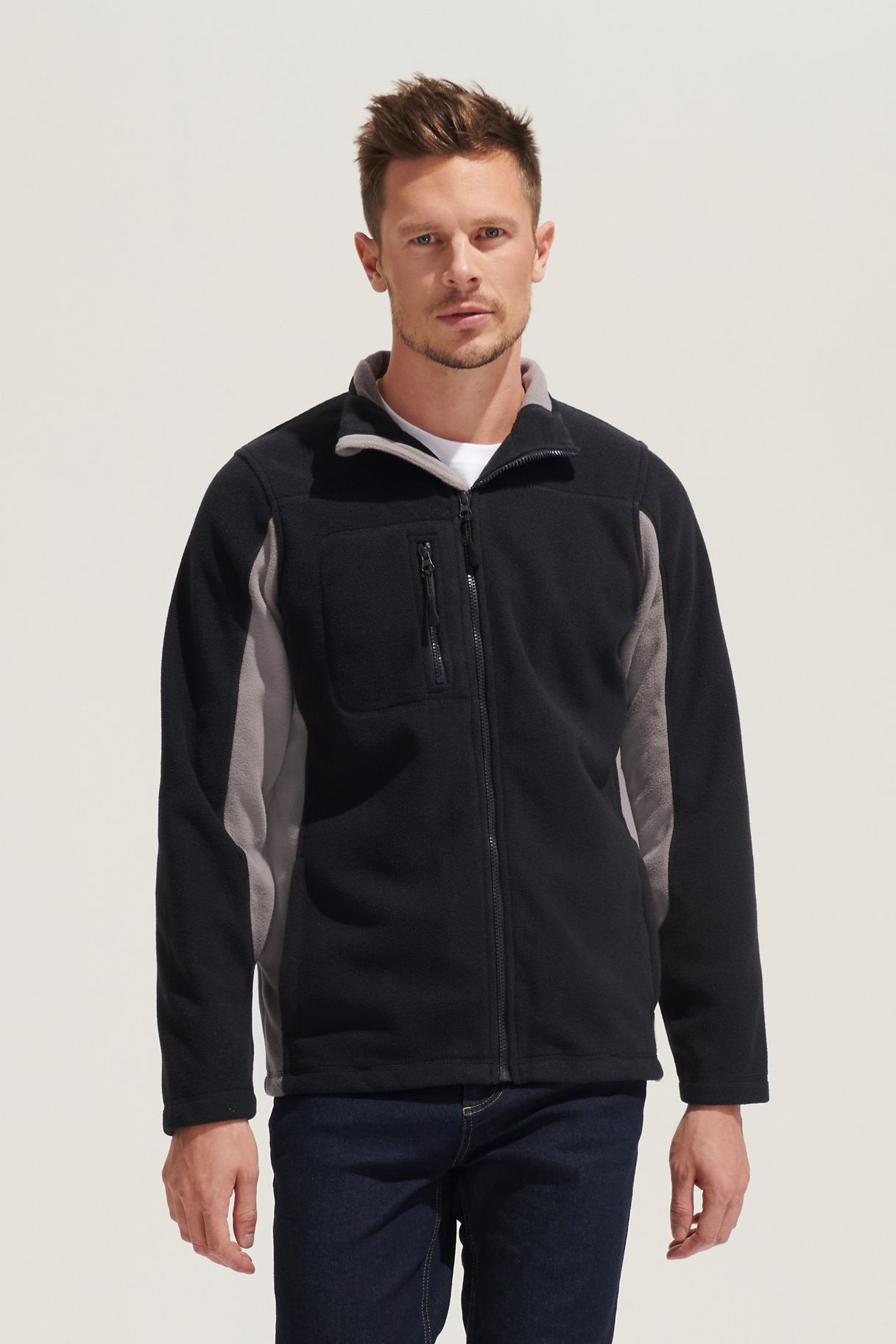 NORDIC - Chaqueta Polar Hombre Bicolor Con Cremallera