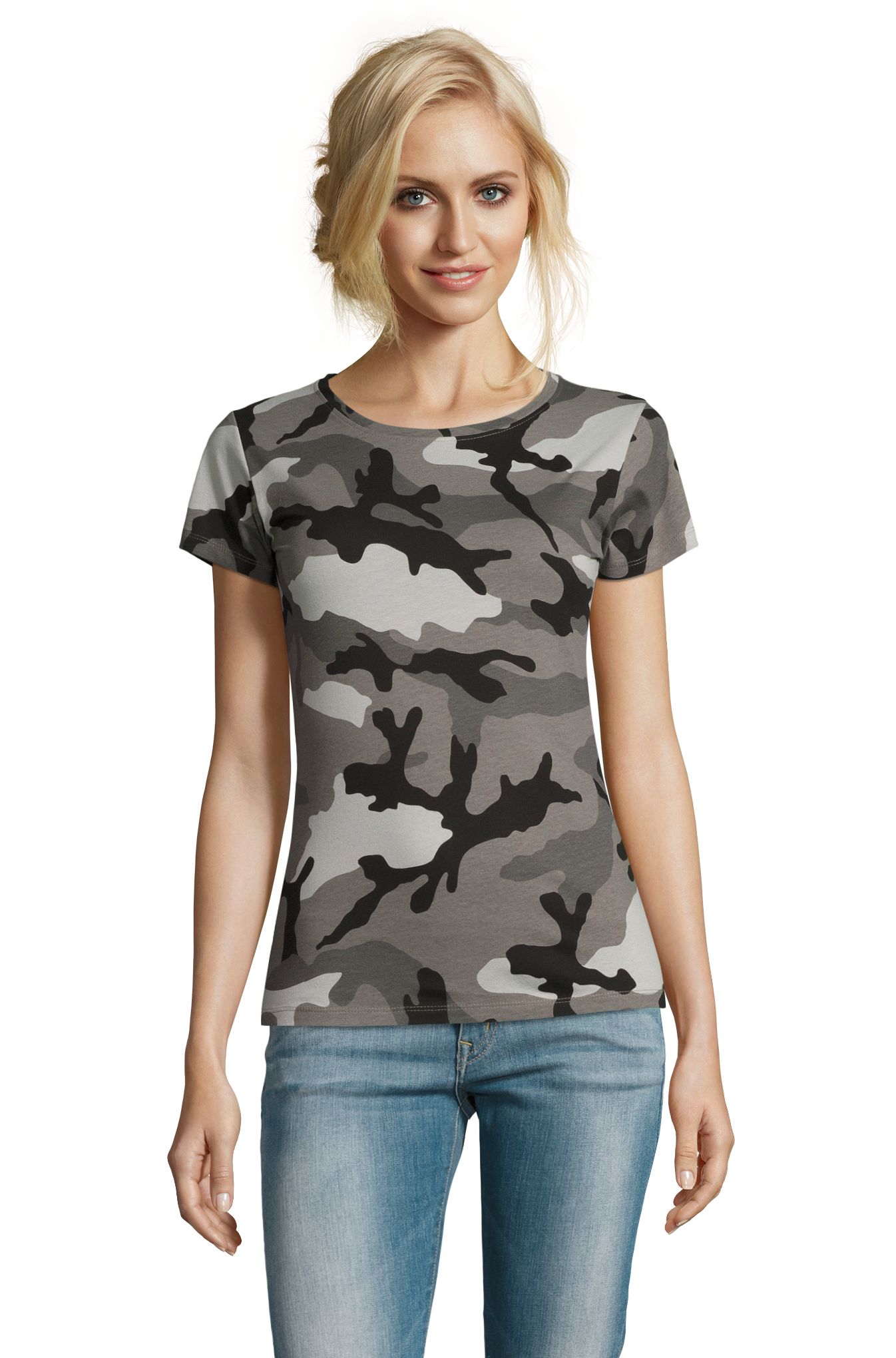 SOL'S CAMO WOMEN — Camuflado cinzento Frente