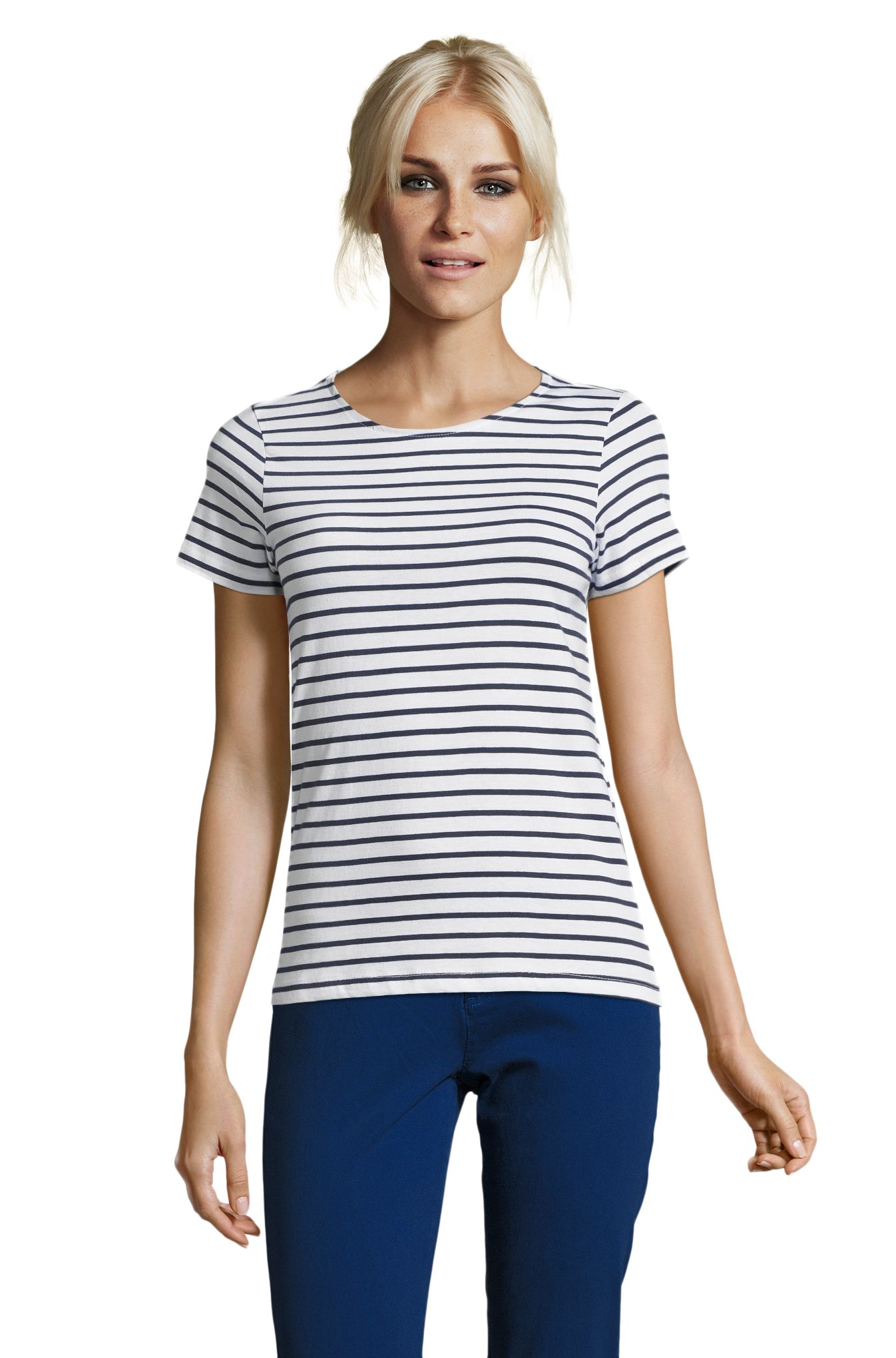 SOL'S MILES WOMEN — Branco / Azul marinho Frente