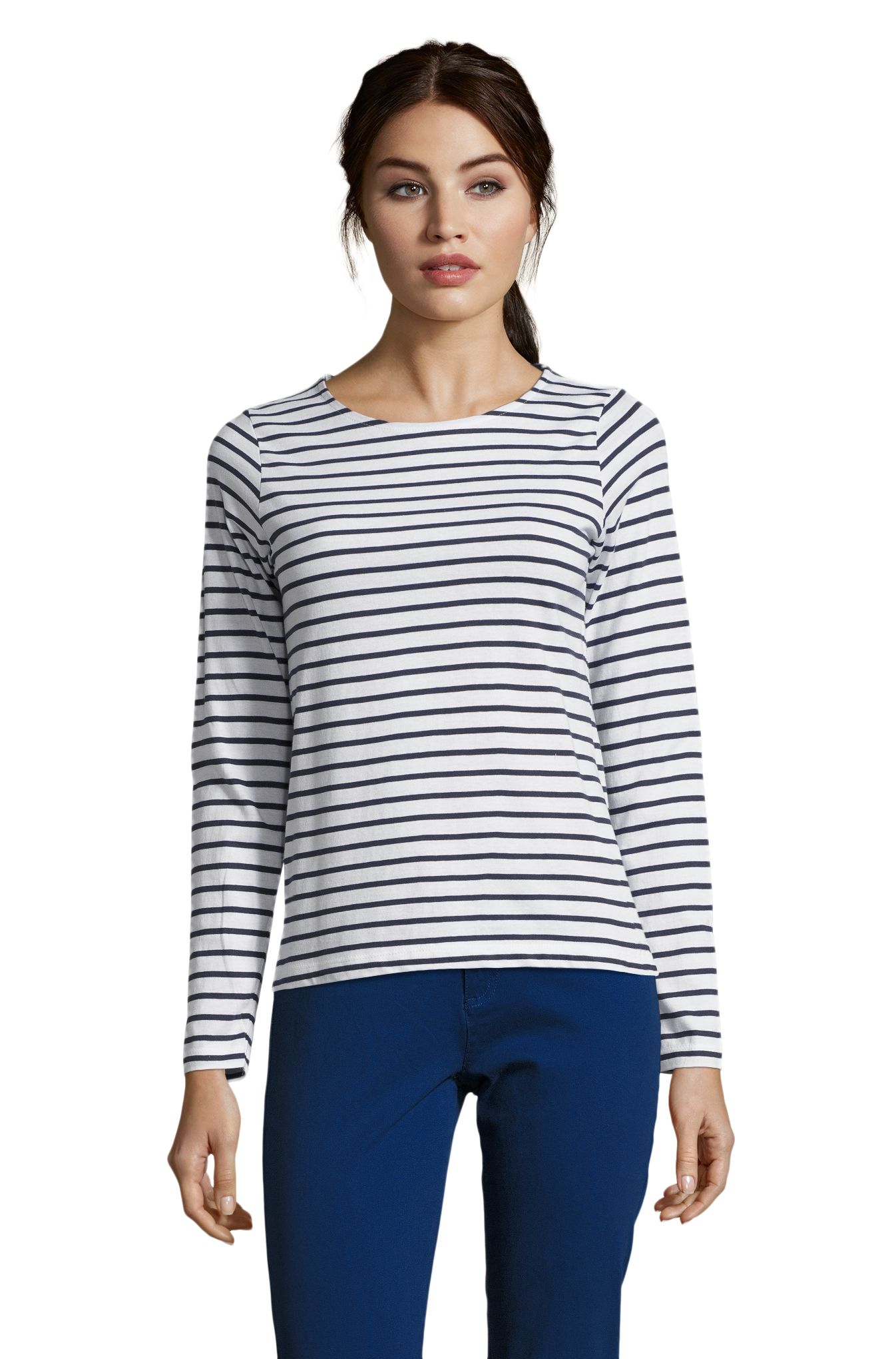 SOL'S MARINE WOMEN — Branco / Azul marinho Frente