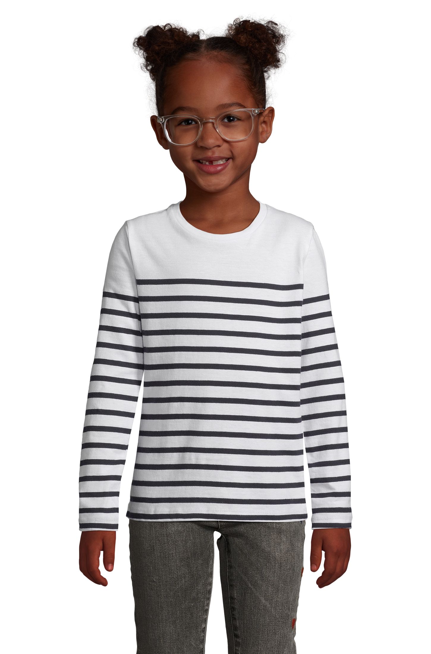 SOL'S MATELOT LSL KIDS — Azul profundo / Branco Frente