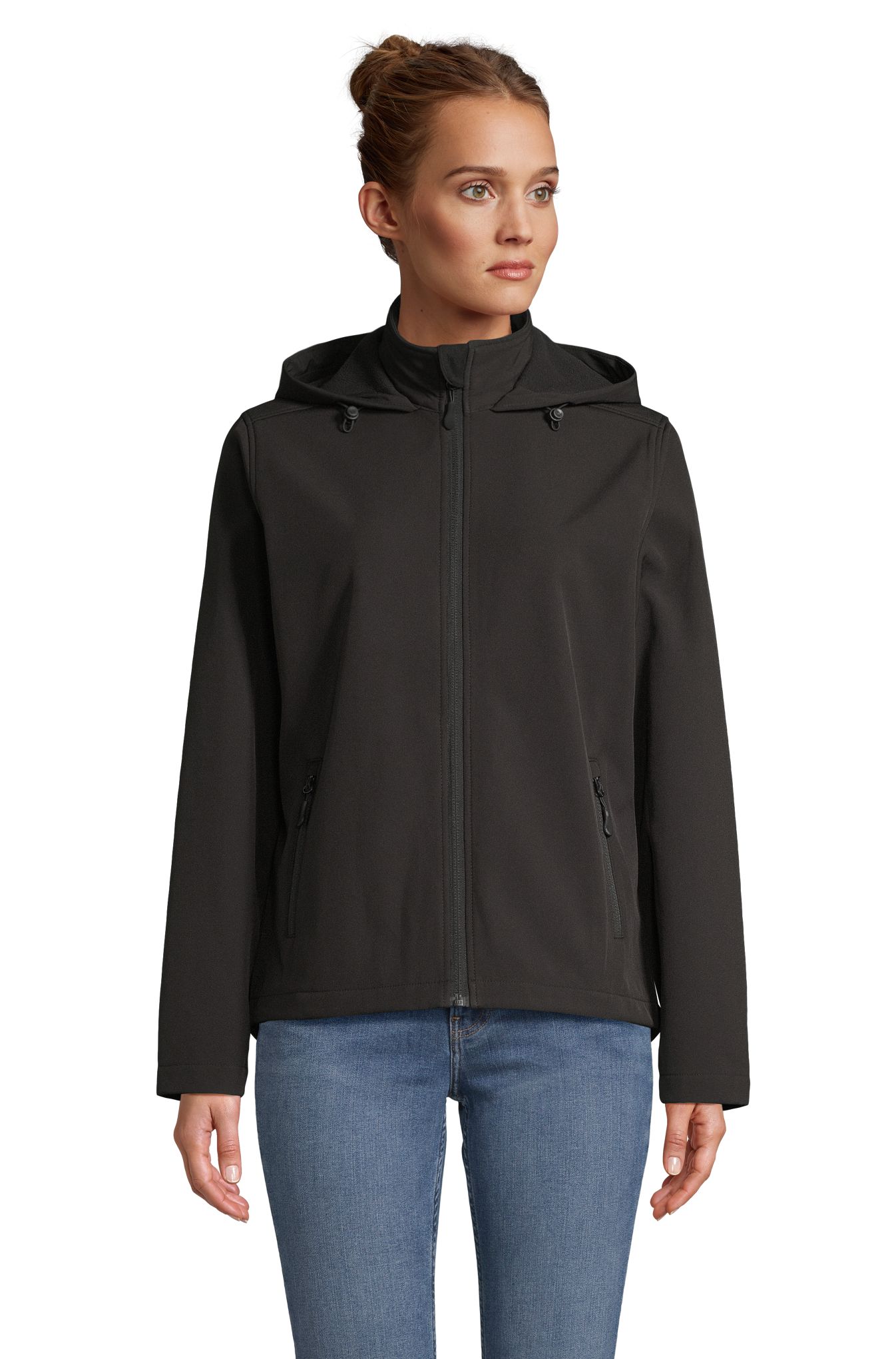 SOL'S RACE HOODED WOMEN — Preto Frente